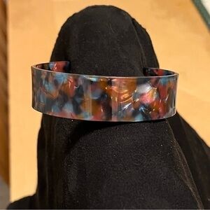 Multicolor Tortoiseshell Flame Acrylic Cuff Bracelet